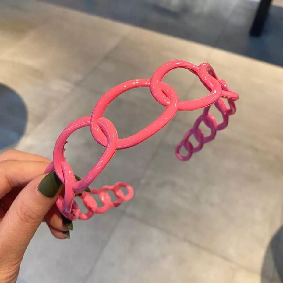 Plastic Circles Headband (Pink)