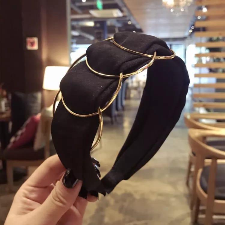 Gold Ring Headband (Black)