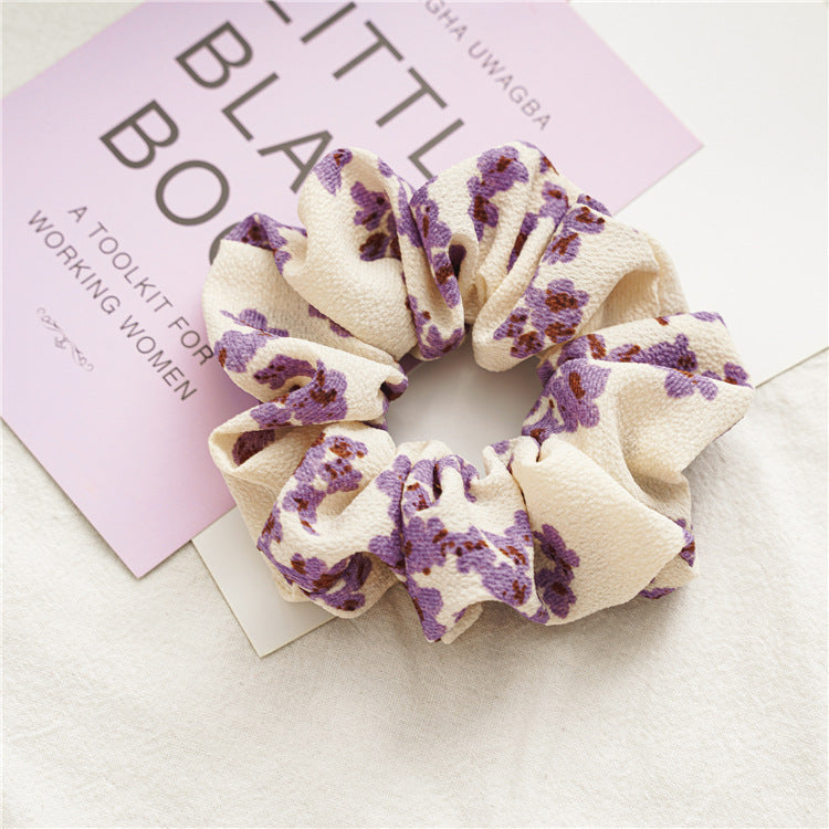 Cream & Purple Scrunchie