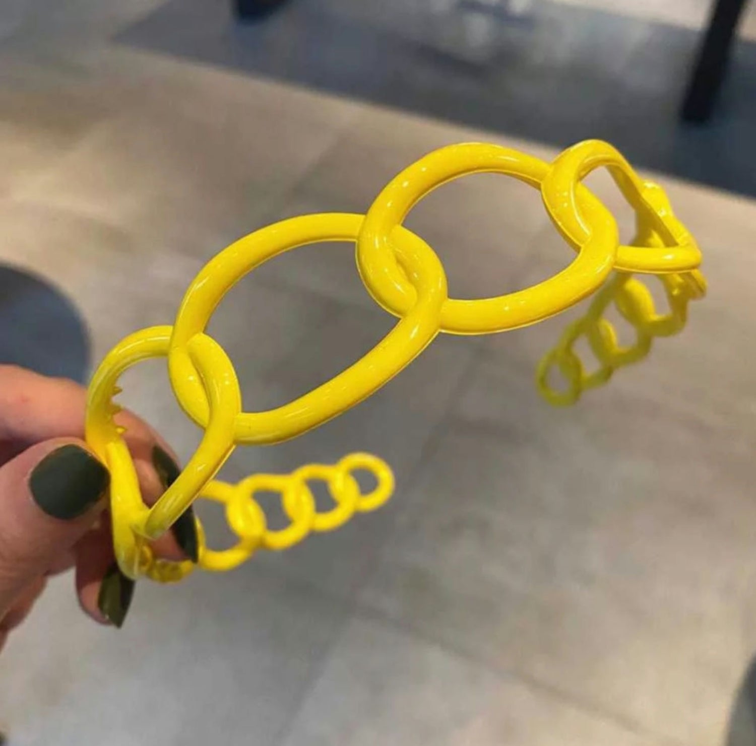 Plastic Circles Headband (Yellow)