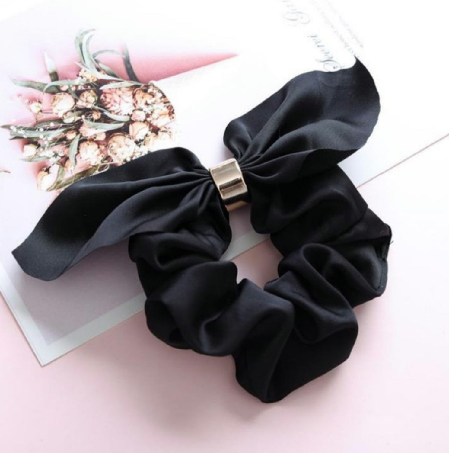 Plain Hair Ring Srunchie (Black)